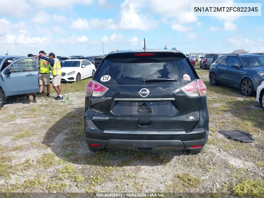 2015 Nissan Rogue Sl VIN: 5N1AT2MT2FC822345 Lot: 40486811