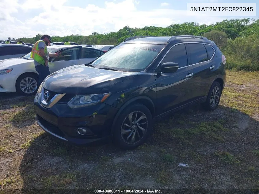 2015 Nissan Rogue Sl VIN: 5N1AT2MT2FC822345 Lot: 40486811