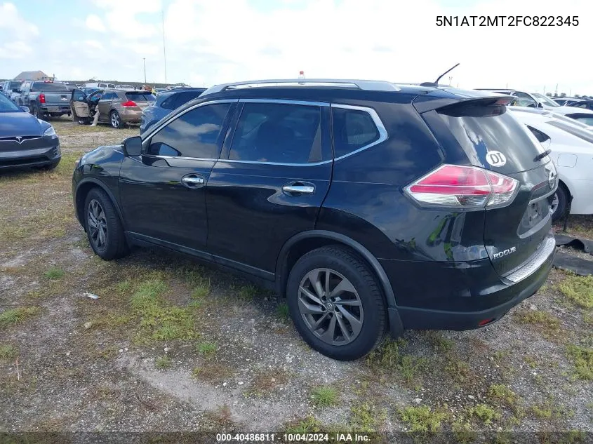 2015 Nissan Rogue Sl VIN: 5N1AT2MT2FC822345 Lot: 40486811