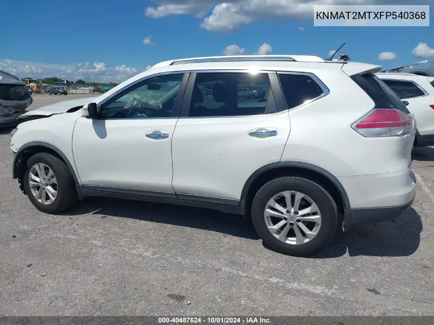 2015 Nissan Rogue Sv VIN: KNMAT2MTXFP540368 Lot: 40487624