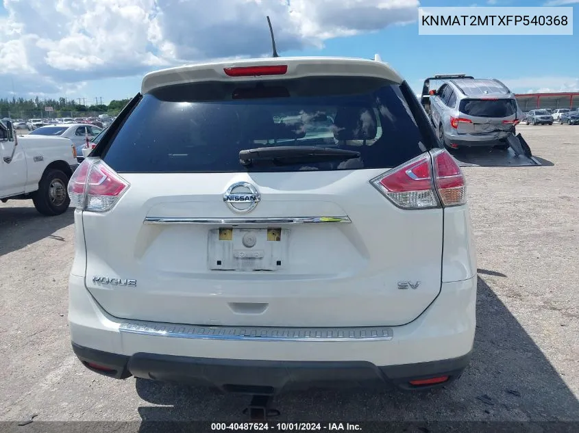 2015 Nissan Rogue Sv VIN: KNMAT2MTXFP540368 Lot: 40487624