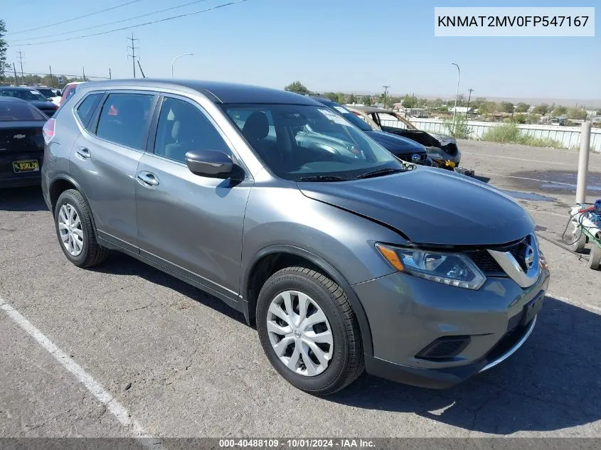 2015 Nissan Rogue S VIN: KNMAT2MV0FP547167 Lot: 40488109