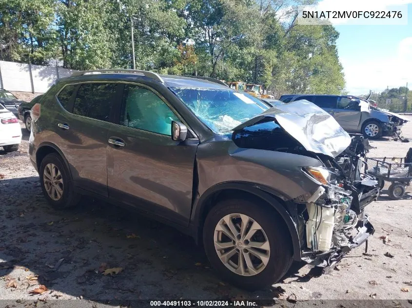 2015 Nissan Rogue Sv VIN: 5N1AT2MV0FC922476 Lot: 40491103