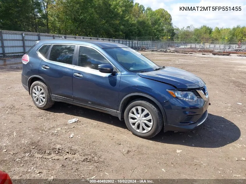 KNMAT2MT5FP551455 2015 Nissan Rogue S