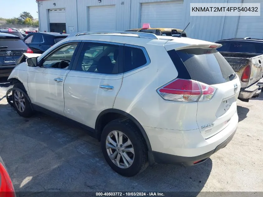 2015 Nissan Rogue Sv VIN: KNMAT2MT4FP540432 Lot: 40503772