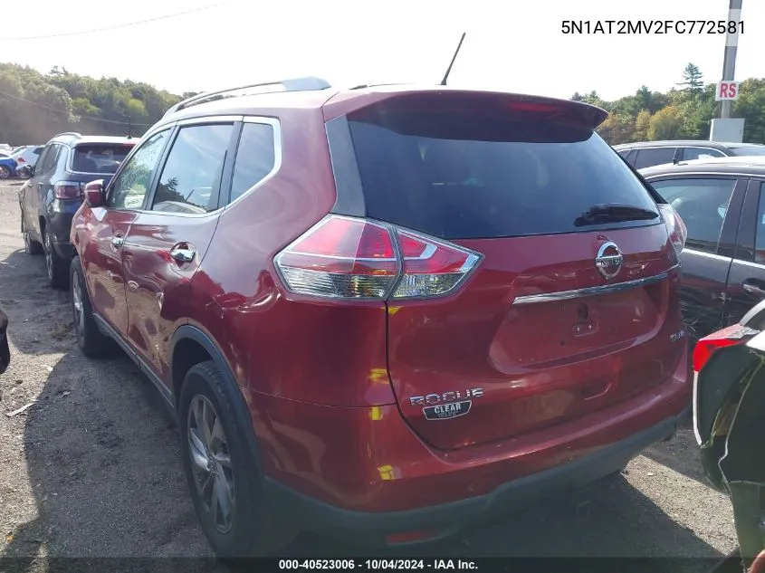 2015 Nissan Rogue S/Sl/Sv VIN: 5N1AT2MV2FC772581 Lot: 40523006