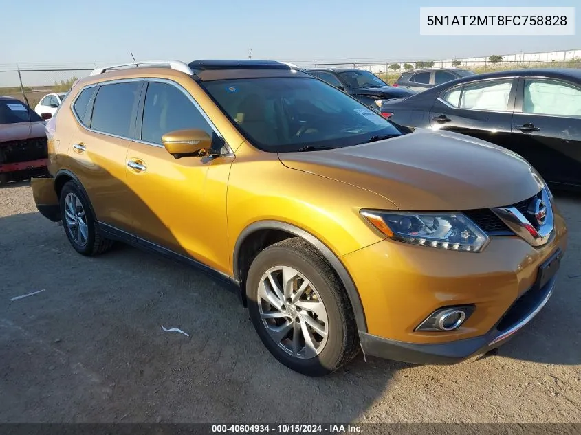 2015 Nissan Rogue Sl VIN: 5N1AT2MT8FC758828 Lot: 40604934