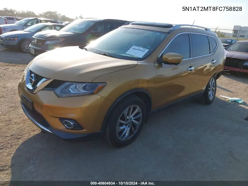 2015 Nissan Rogue Sl VIN: 5N1AT2MT8FC758828 Lot: 40604934