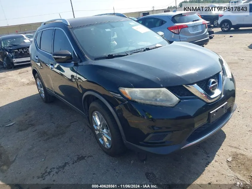 2015 Nissan Rogue Sv VIN: KNMAT2MT9FP517843 Lot: 40628561