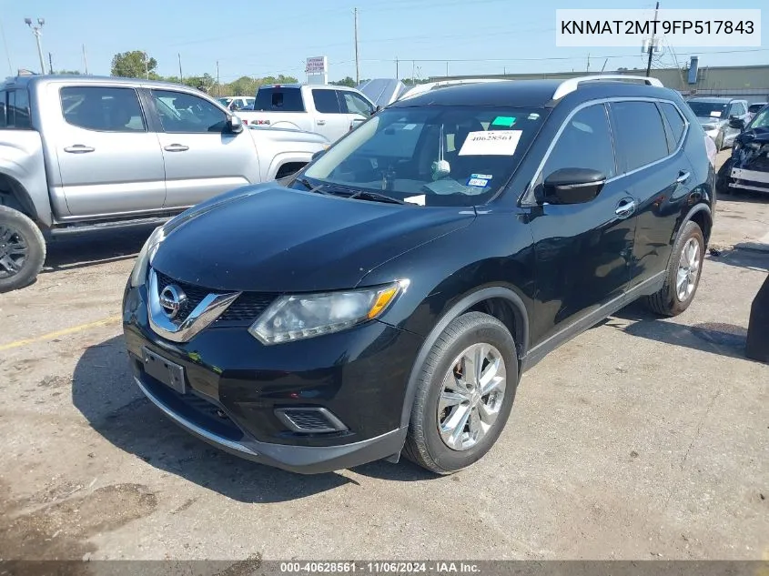 2015 Nissan Rogue Sv VIN: KNMAT2MT9FP517843 Lot: 40628561