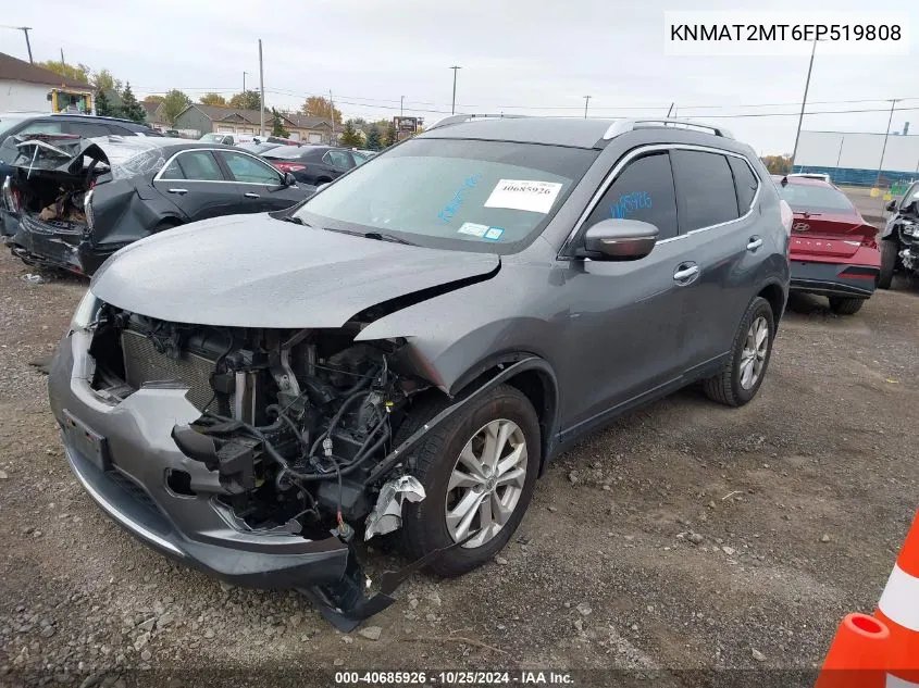 2015 Nissan Rogue Sv VIN: KNMAT2MT6FP519808 Lot: 40685926