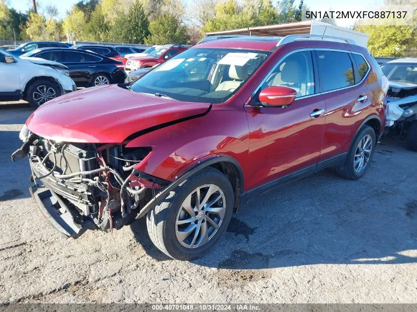 2015 Nissan Rogue Sl VIN: 5N1AT2MVXFC887137 Lot: 40701048