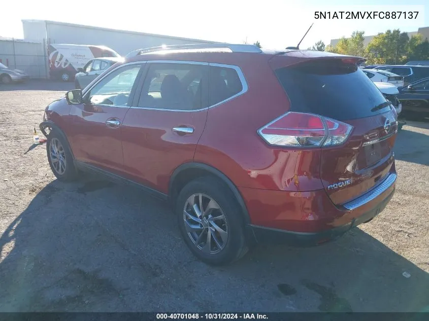 2015 Nissan Rogue Sl VIN: 5N1AT2MVXFC887137 Lot: 40701048