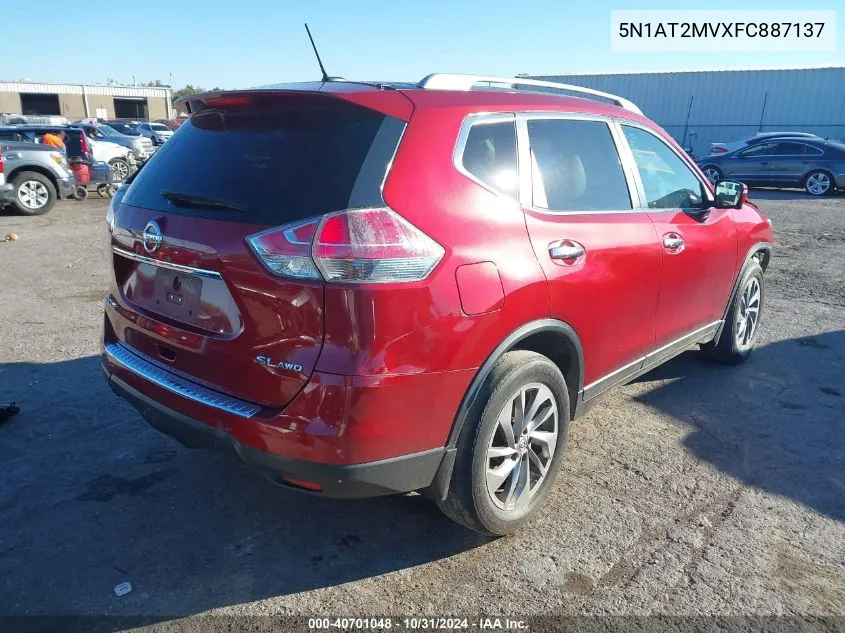 2015 Nissan Rogue Sl VIN: 5N1AT2MVXFC887137 Lot: 40701048