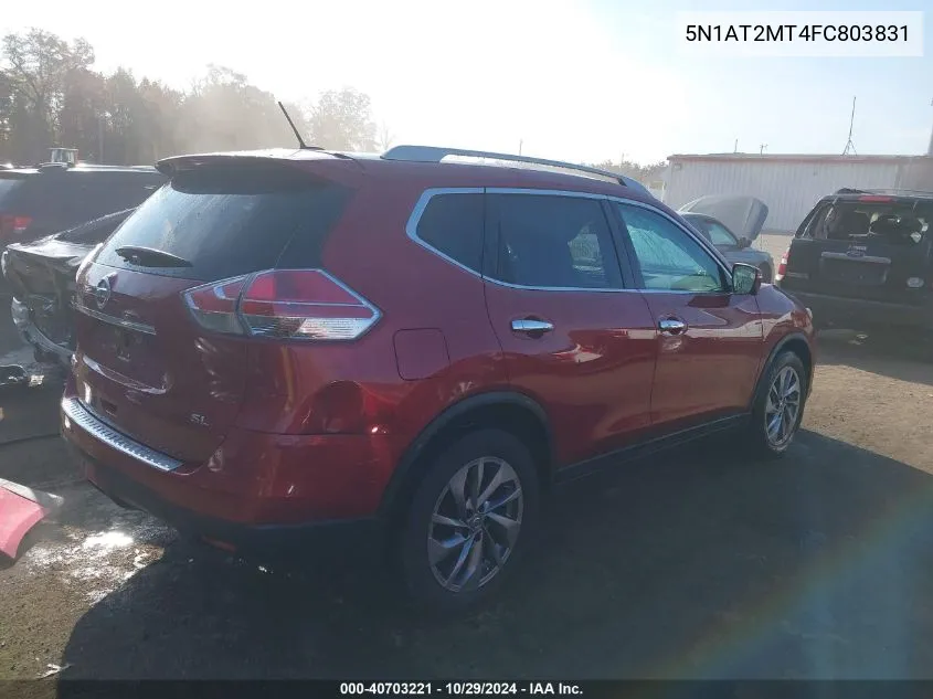 2015 Nissan Rogue Sl VIN: 5N1AT2MT4FC803831 Lot: 40703221