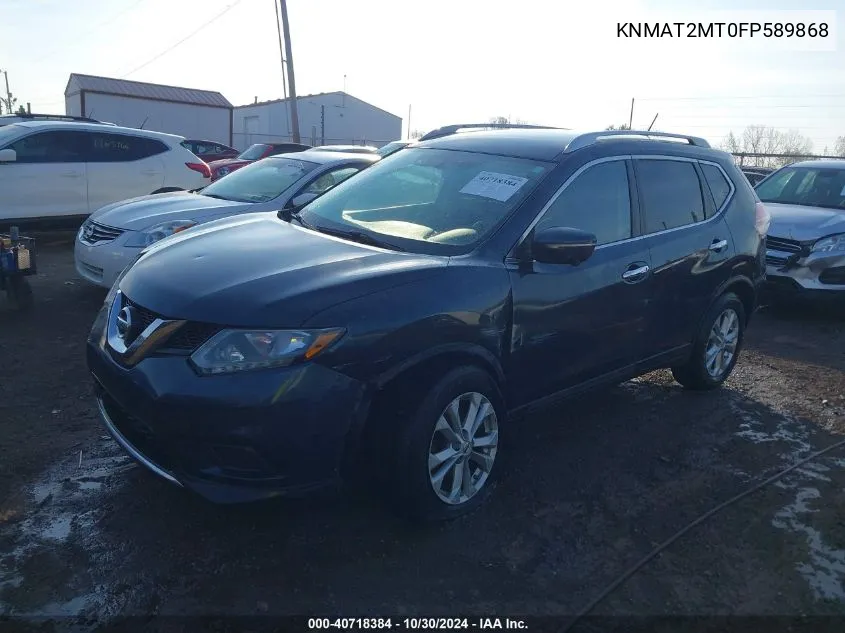 2015 Nissan Rogue Sv VIN: KNMAT2MT0FP589868 Lot: 40718384