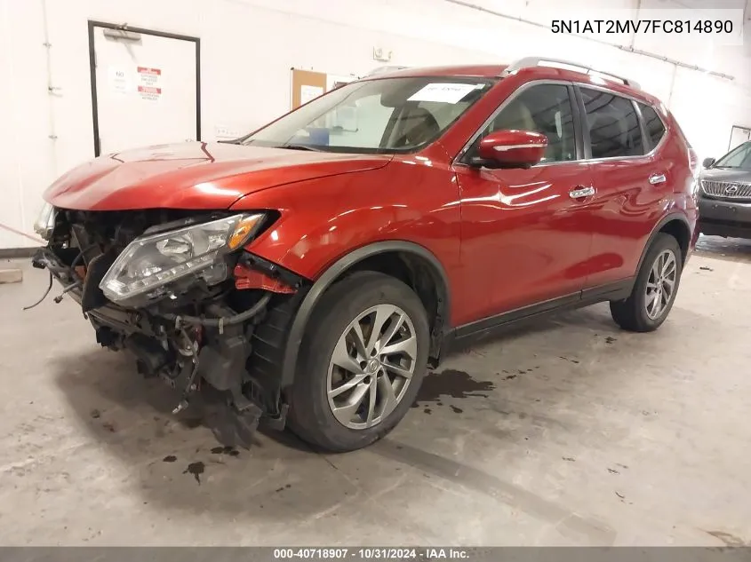 2015 Nissan Rogue Sl VIN: 5N1AT2MV7FC814890 Lot: 40718907