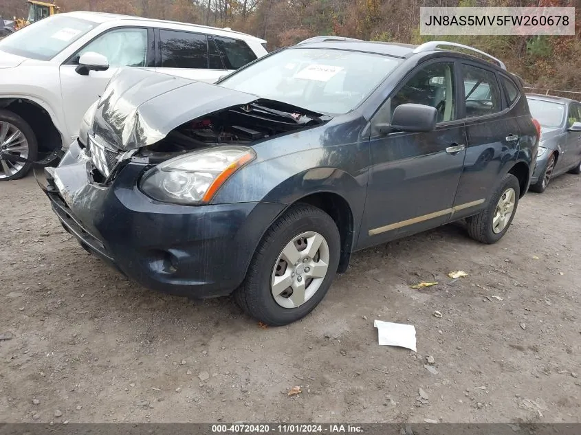 2015 Nissan Rogue Select S VIN: JN8AS5MV5FW260678 Lot: 40720420