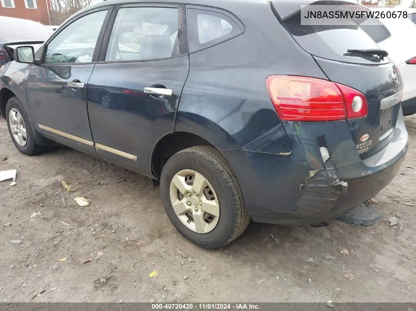 2015 Nissan Rogue Select S VIN: JN8AS5MV5FW260678 Lot: 40720420