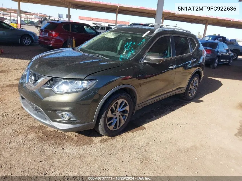 2015 Nissan Rogue Sl VIN: 5N1AT2MT9FC922636 Lot: 40737771