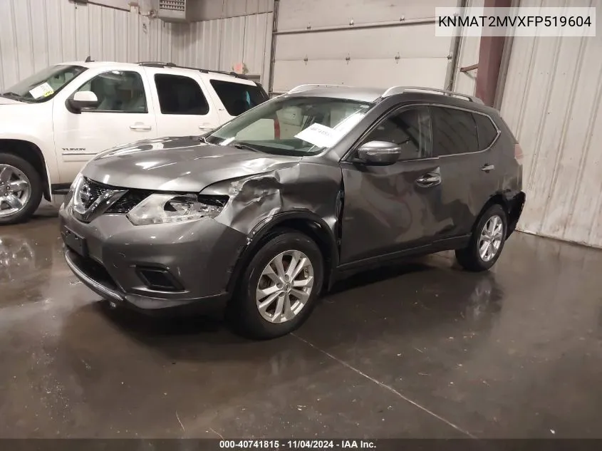 2015 Nissan Rogue Sv VIN: KNMAT2MVXFP519604 Lot: 40741815