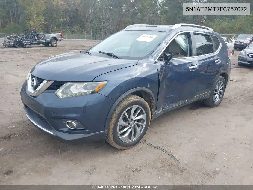 2015 Nissan Rogue Sl VIN: 5N1AT2MT7FC757072 Lot: 40743263