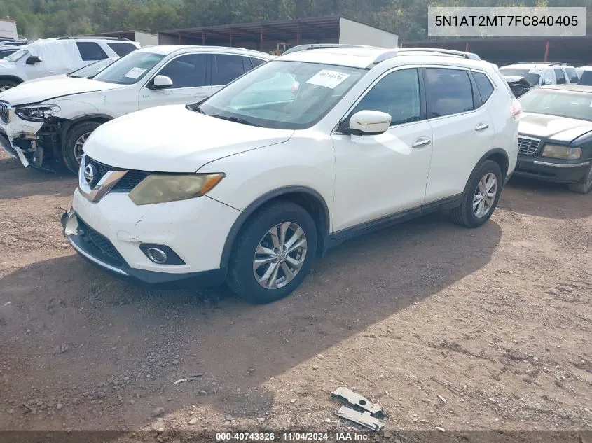 2015 Nissan Rogue Sv VIN: 5N1AT2MT7FC840405 Lot: 40743326