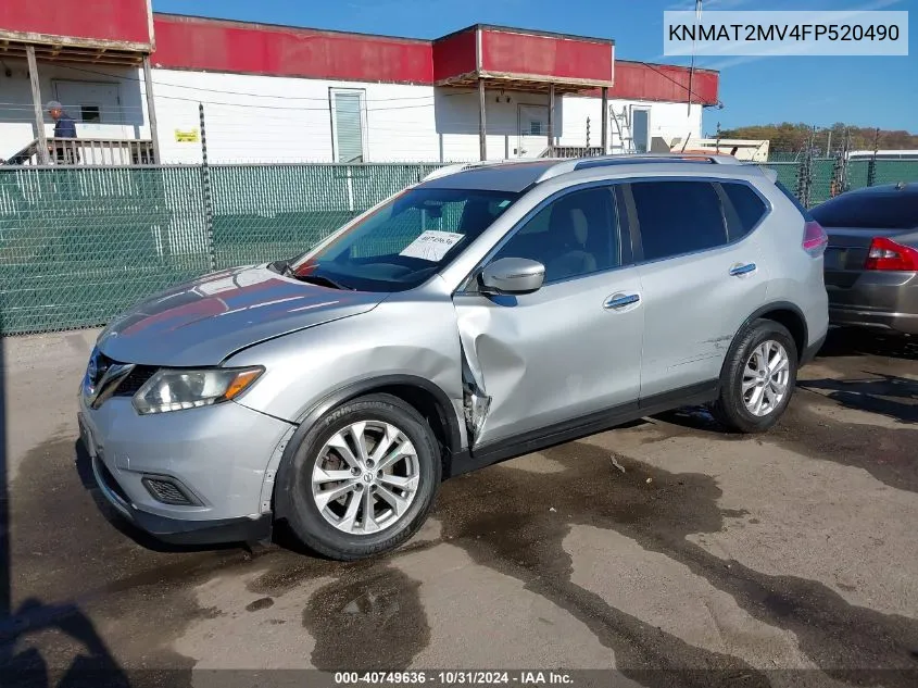 2015 Nissan Rogue Sv VIN: KNMAT2MV4FP520490 Lot: 40749636