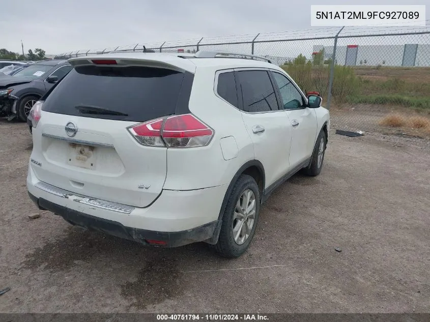 2015 Nissan Rogue Sv VIN: 5N1AT2ML9FC927089 Lot: 40751794