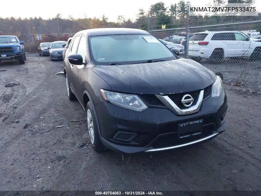 2015 Nissan Rogue S VIN: KNMAT2MV7FP533475 Lot: 40754083