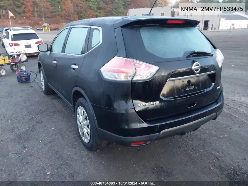 2015 Nissan Rogue S VIN: KNMAT2MV7FP533475 Lot: 40754083