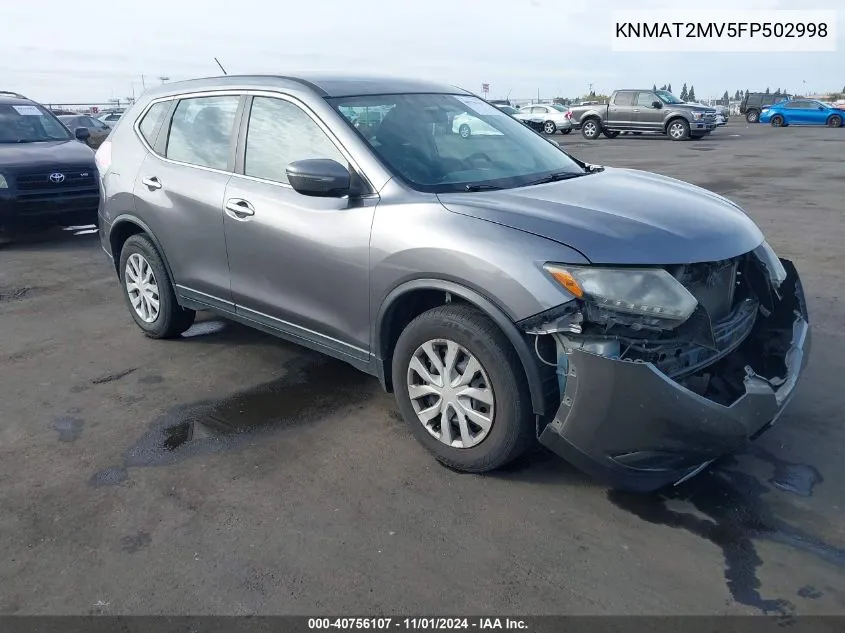 2015 Nissan Rogue S VIN: KNMAT2MV5FP502998 Lot: 40756107