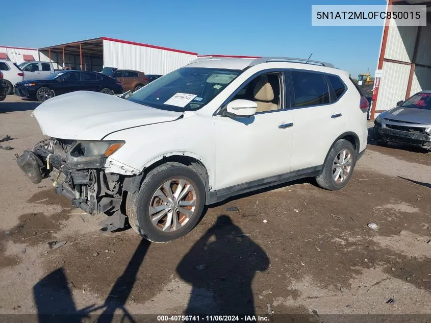 2015 Nissan Rogue Sv VIN: 5N1AT2ML0FC850015 Lot: 40756741