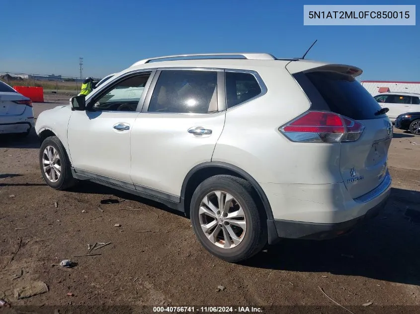 2015 Nissan Rogue Sv VIN: 5N1AT2ML0FC850015 Lot: 40756741