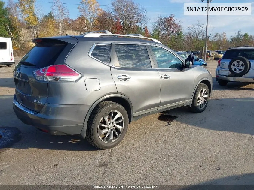 2015 Nissan Rogue Sl VIN: 5N1AT2MV0FC807909 Lot: 40758447