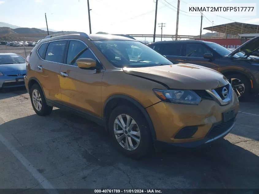 2015 Nissan Rogue Sv VIN: KNMAT2MT0FP517777 Lot: 40761789