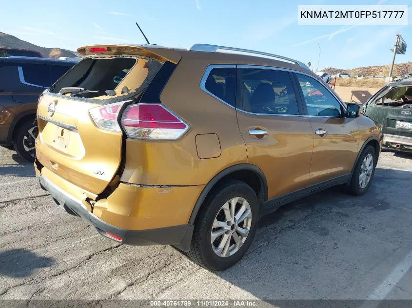 2015 Nissan Rogue Sv VIN: KNMAT2MT0FP517777 Lot: 40761789