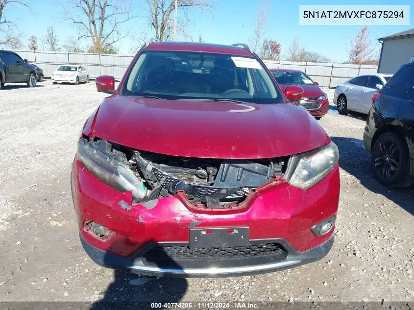 2015 Nissan Rogue Sv VIN: 5N1AT2MVXFC875294 Lot: 40774285