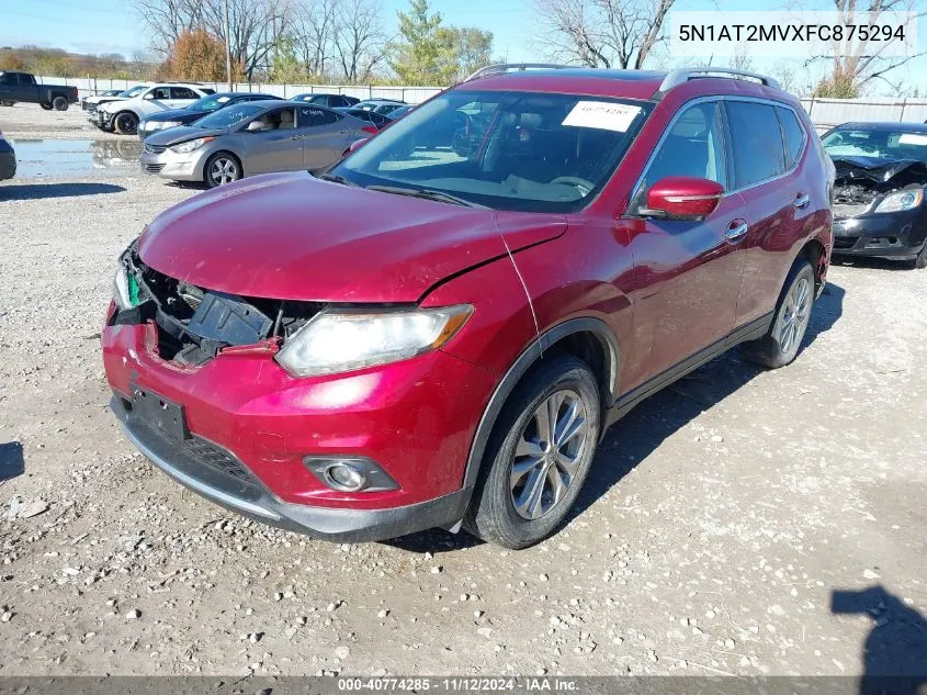 2015 Nissan Rogue Sv VIN: 5N1AT2MVXFC875294 Lot: 40774285