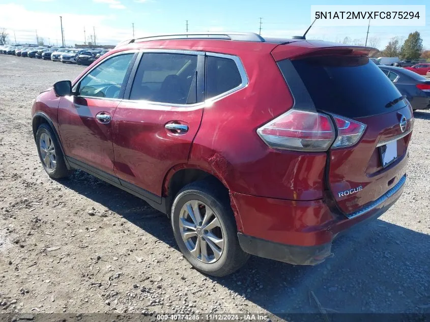 2015 Nissan Rogue Sv VIN: 5N1AT2MVXFC875294 Lot: 40774285