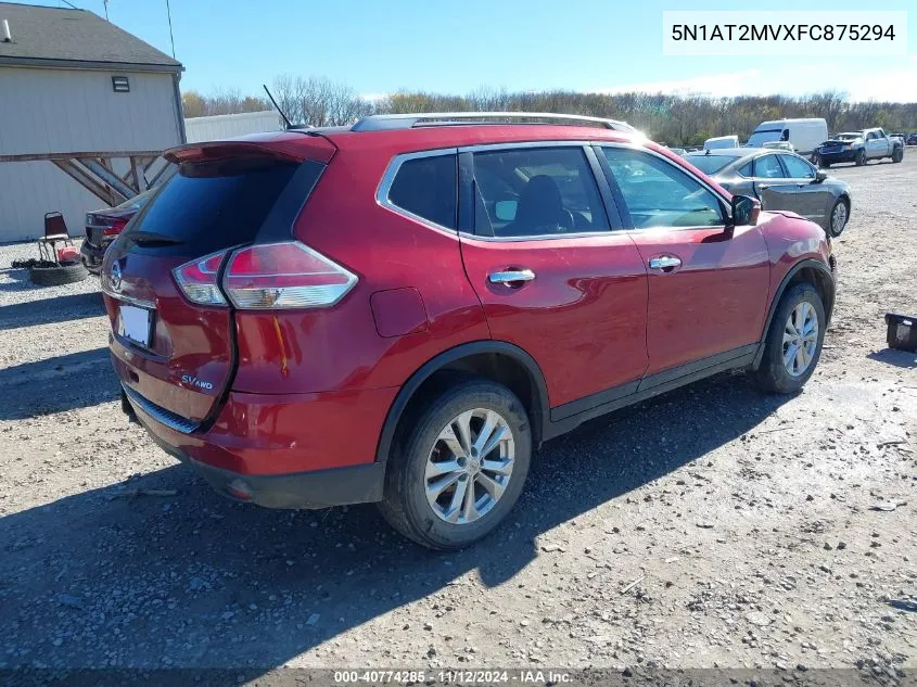 2015 Nissan Rogue Sv VIN: 5N1AT2MVXFC875294 Lot: 40774285