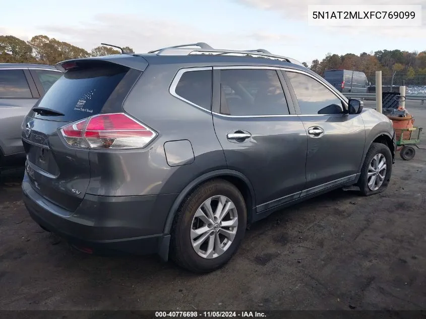 2015 Nissan Rogue Sv VIN: 5N1AT2MLXFC769099 Lot: 40776698