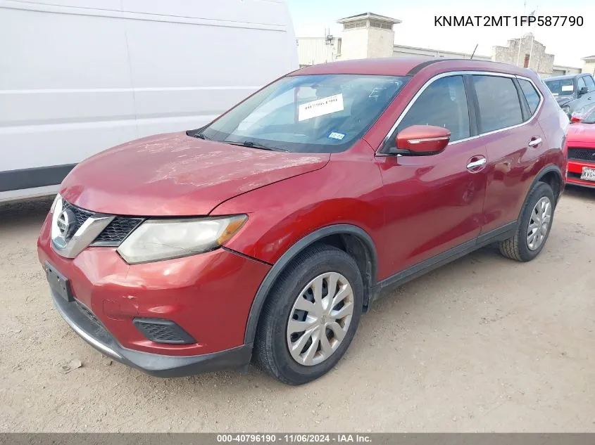 2015 Nissan Rogue S VIN: KNMAT2MT1FP587790 Lot: 40796190