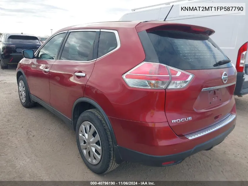 2015 Nissan Rogue S VIN: KNMAT2MT1FP587790 Lot: 40796190