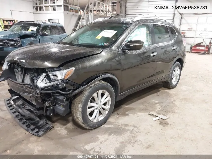 2015 Nissan Rogue Sv VIN: KNMAT2MV6FP538781 Lot: 40797121