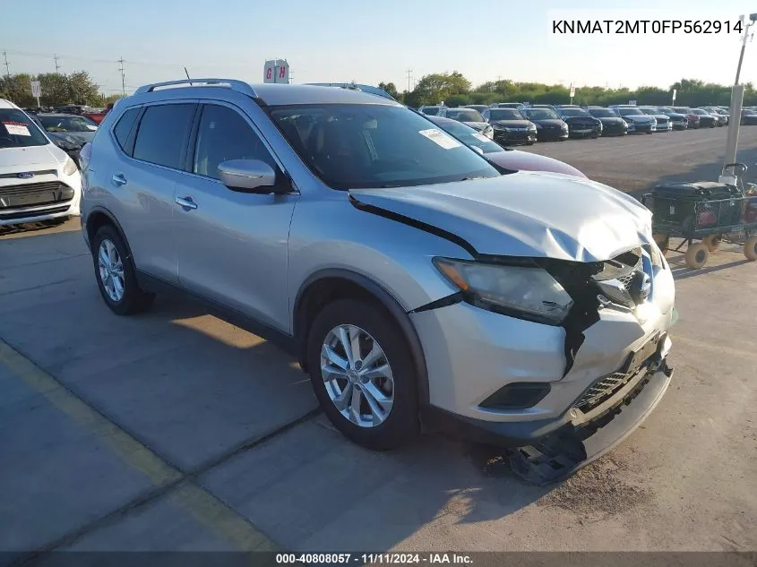 2015 Nissan Rogue Sv VIN: KNMAT2MT0FP562914 Lot: 40808057