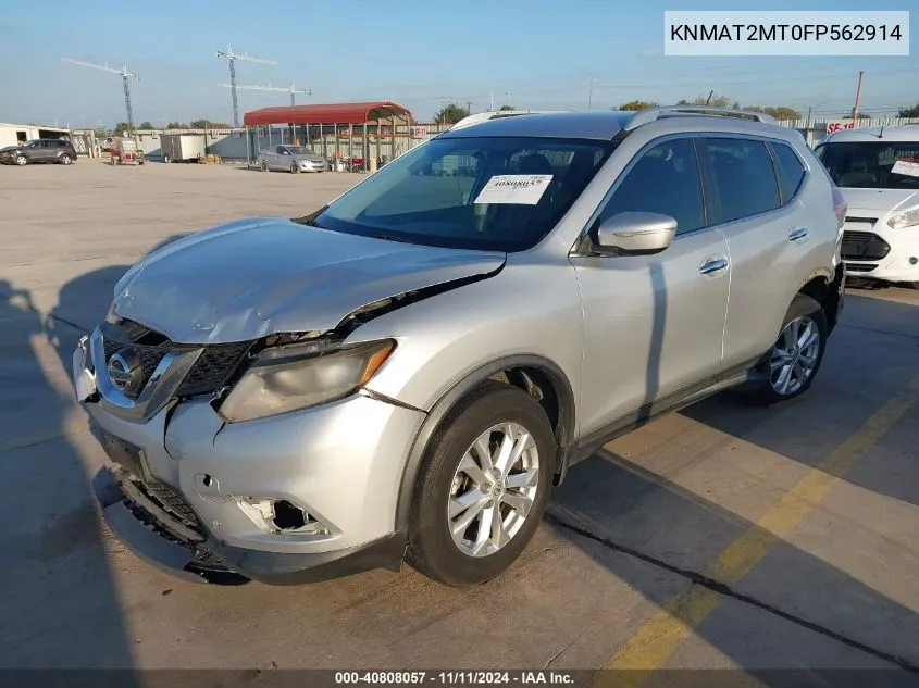 2015 Nissan Rogue Sv VIN: KNMAT2MT0FP562914 Lot: 40808057