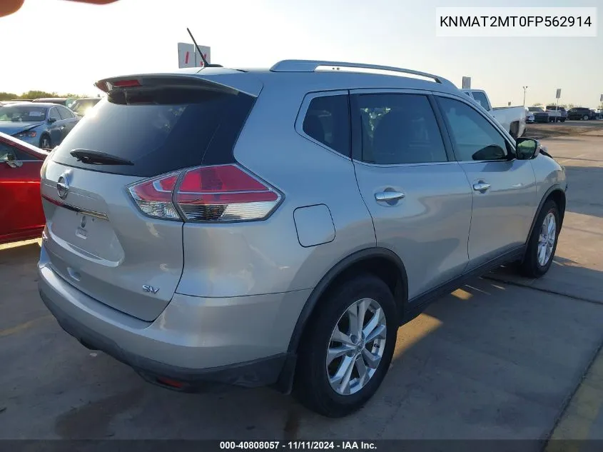 2015 Nissan Rogue Sv VIN: KNMAT2MT0FP562914 Lot: 40808057