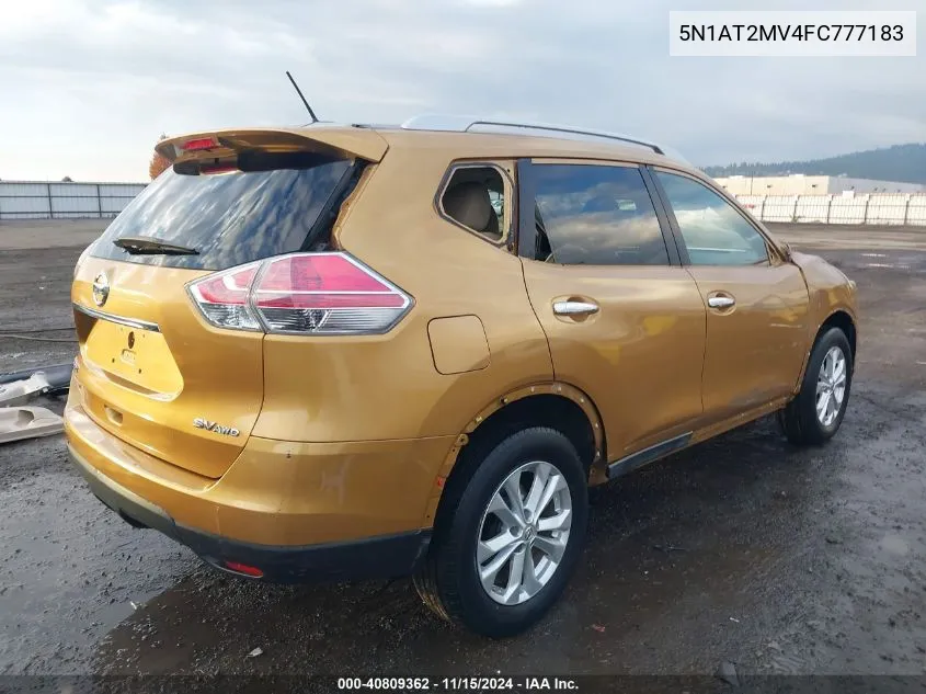 2015 Nissan Rogue Sv VIN: 5N1AT2MV4FC777183 Lot: 40809362