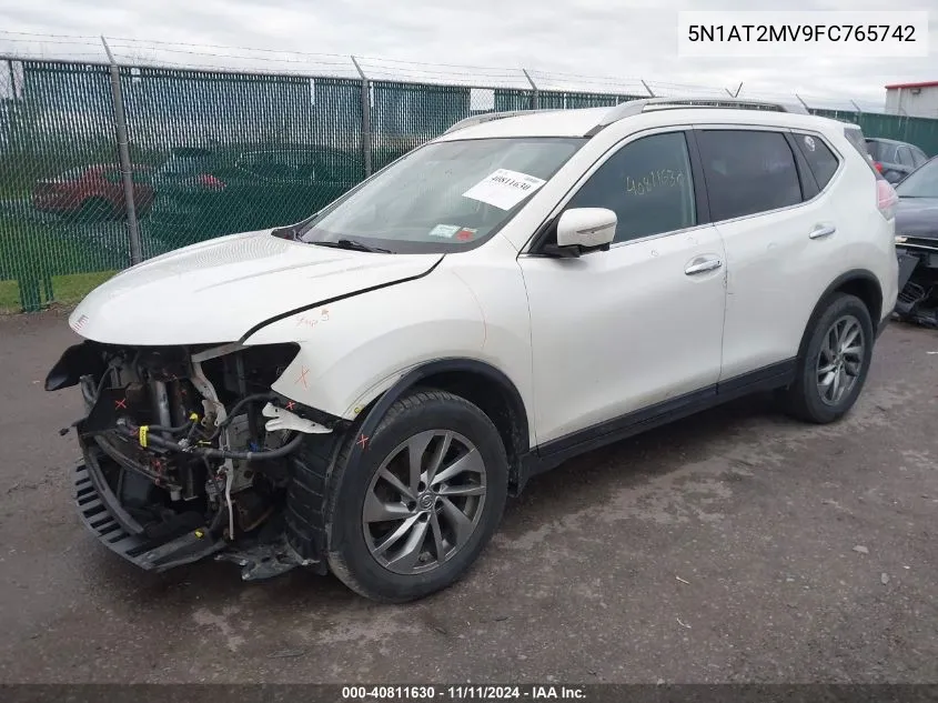 2015 Nissan Rogue Sl VIN: 5N1AT2MV9FC765742 Lot: 40811630